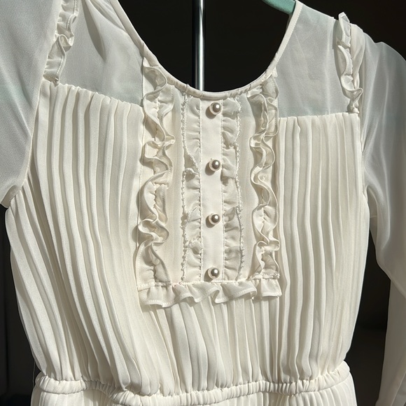 MINT CONDITION. Self-Portrait Girls cream chiffon tiered dress. size 10-12 - Picture 5 of 8
